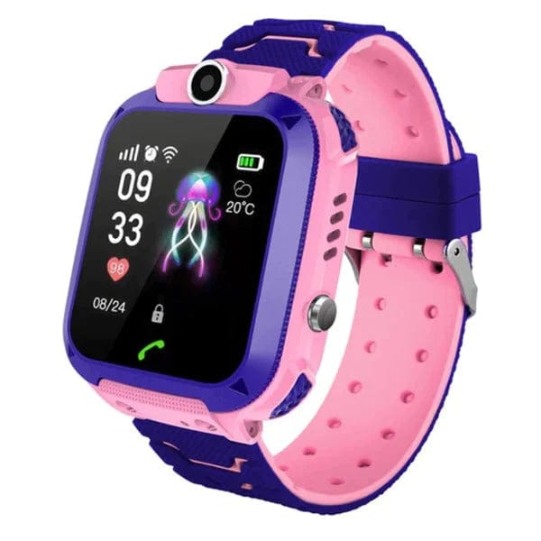 Ceas Smartwatch pentru Copii Q12, Roz, GPS, Wi-Fi, Funcție Telefon, SOS, Touchscreen