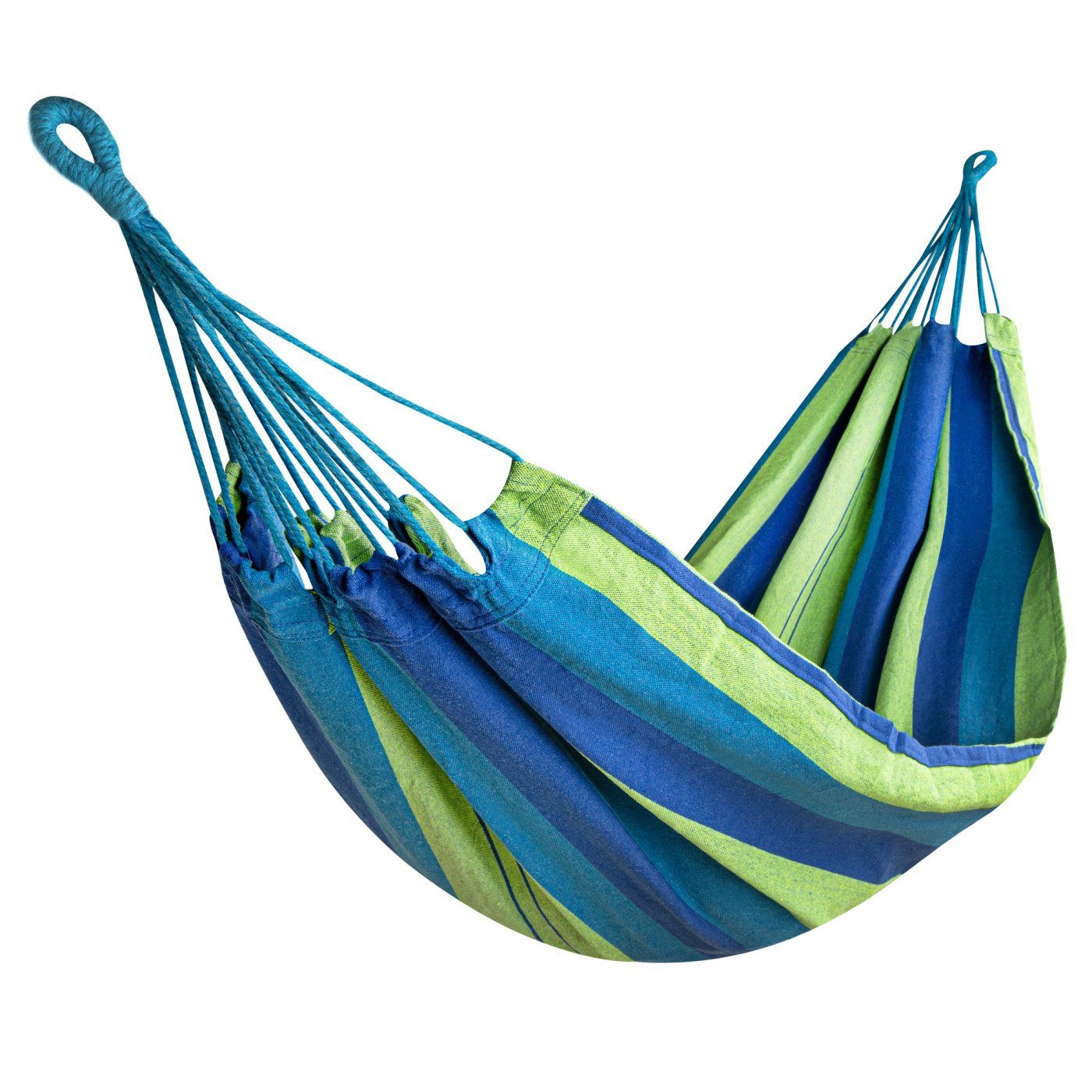 Hamac din Bumbac 190 x 150 cm, Capacitate 150 kg, pentru Gradina, Terasa si Camping