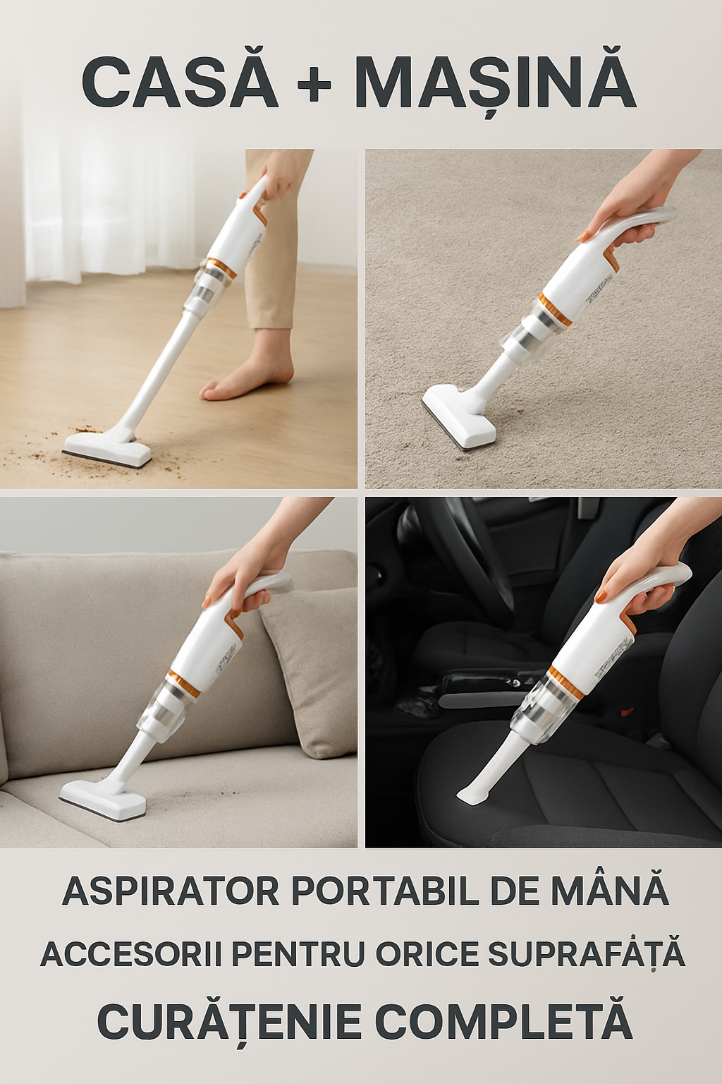 Aspirator vertical portabil, fara fir 120 W