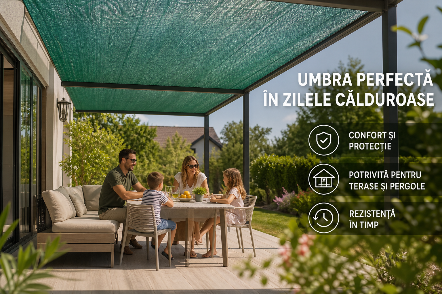 Plasa de Umbrire 2 x 25 m, Grad de Umbrire 80%, HDPE Rezistent UV