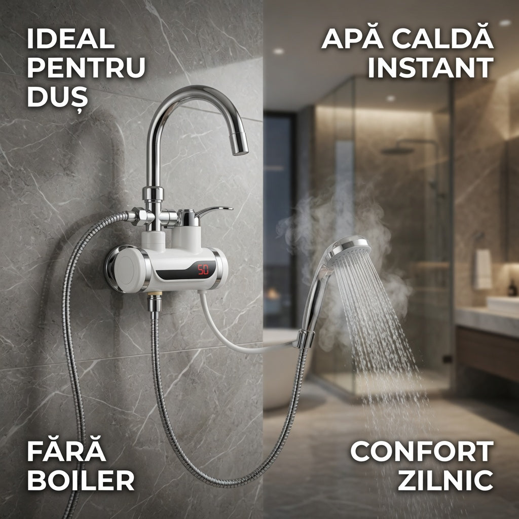 Robinet Electric pentru incalzit apa cu Dus si afisaj de temperatura
