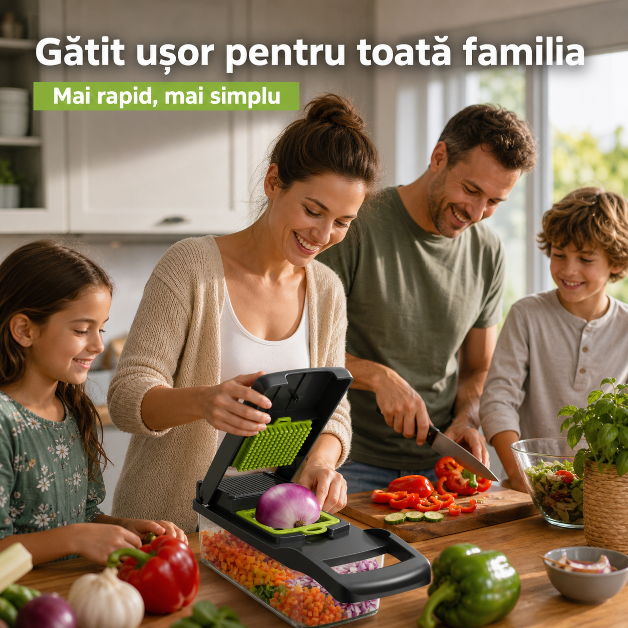 Feliator multifuncțional 12 moduri – alb / verde, lame inoxidabile