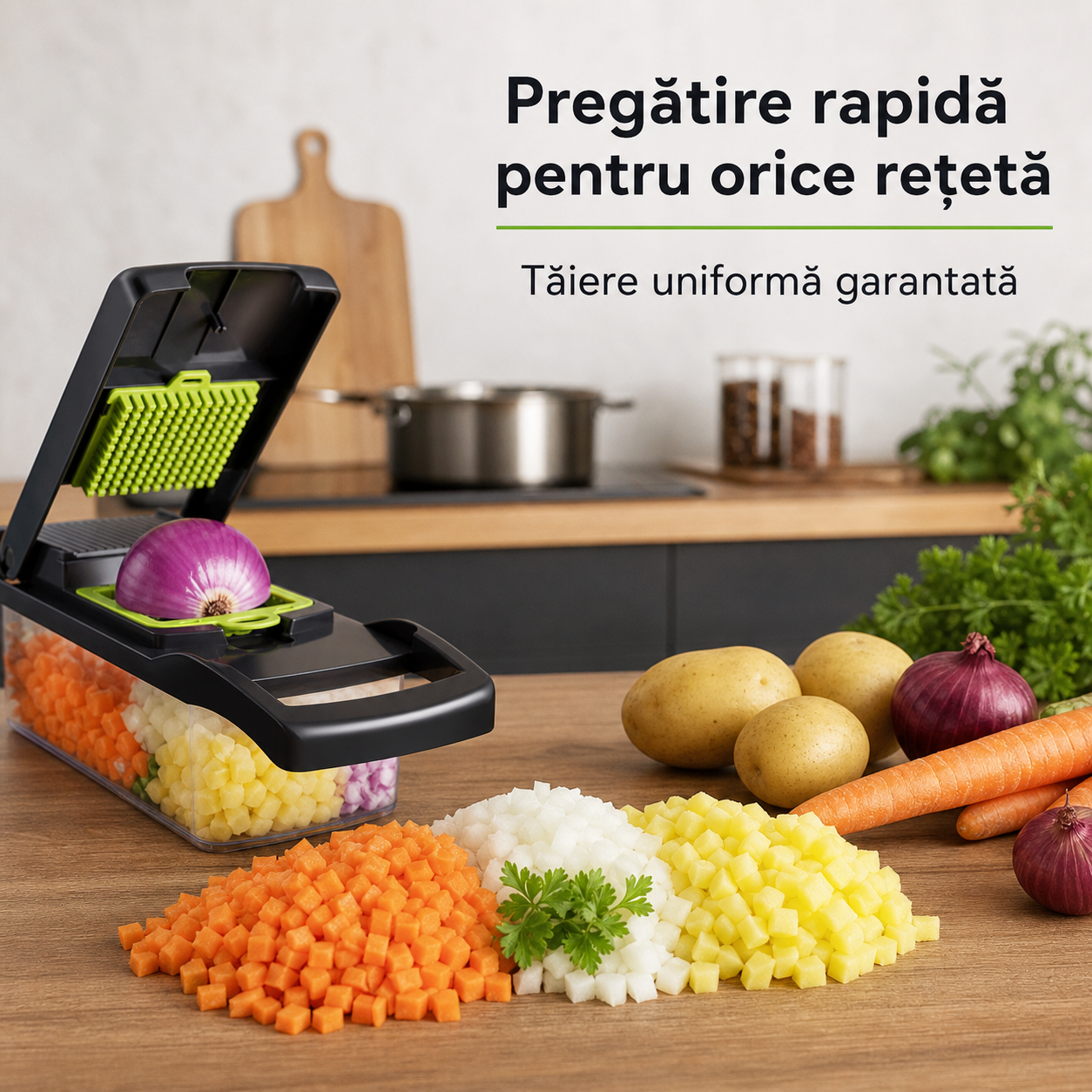 Feliator multifuncțional 12 moduri – alb / verde, lame inoxidabile