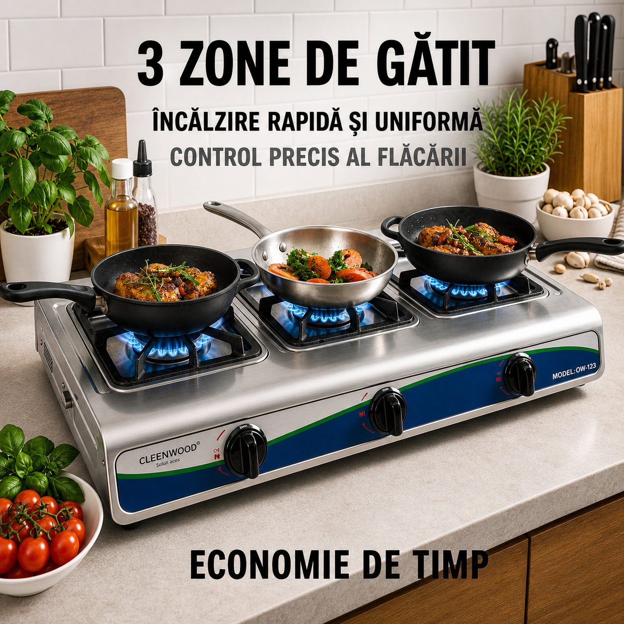 Plita/Aragaz pe Gaz cu 2 Arzatoare, Carcasa Metalica, 72 x 39 x 10 cm