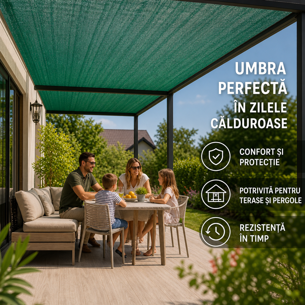 Plasa de Umbrire 2 x 25 m, Grad de Umbrire 80%, HDPE Rezistent UV