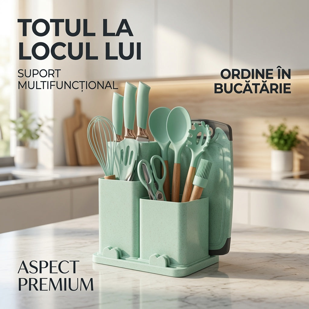 Set bucătărie 19 piese — ustensile esențiale pentru gătit