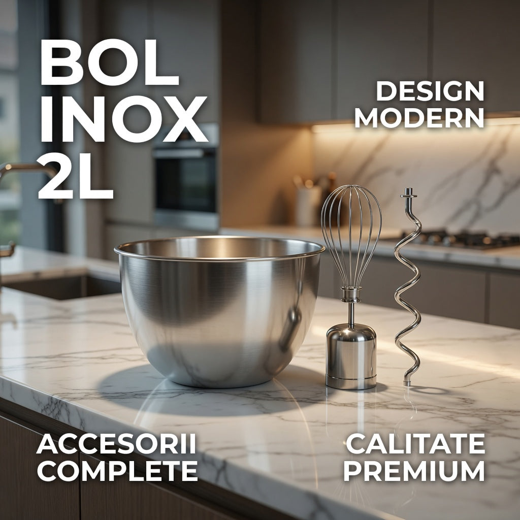 Mixer cu bol plastic 2L, 250W, 7 viteze – mixare eficientă