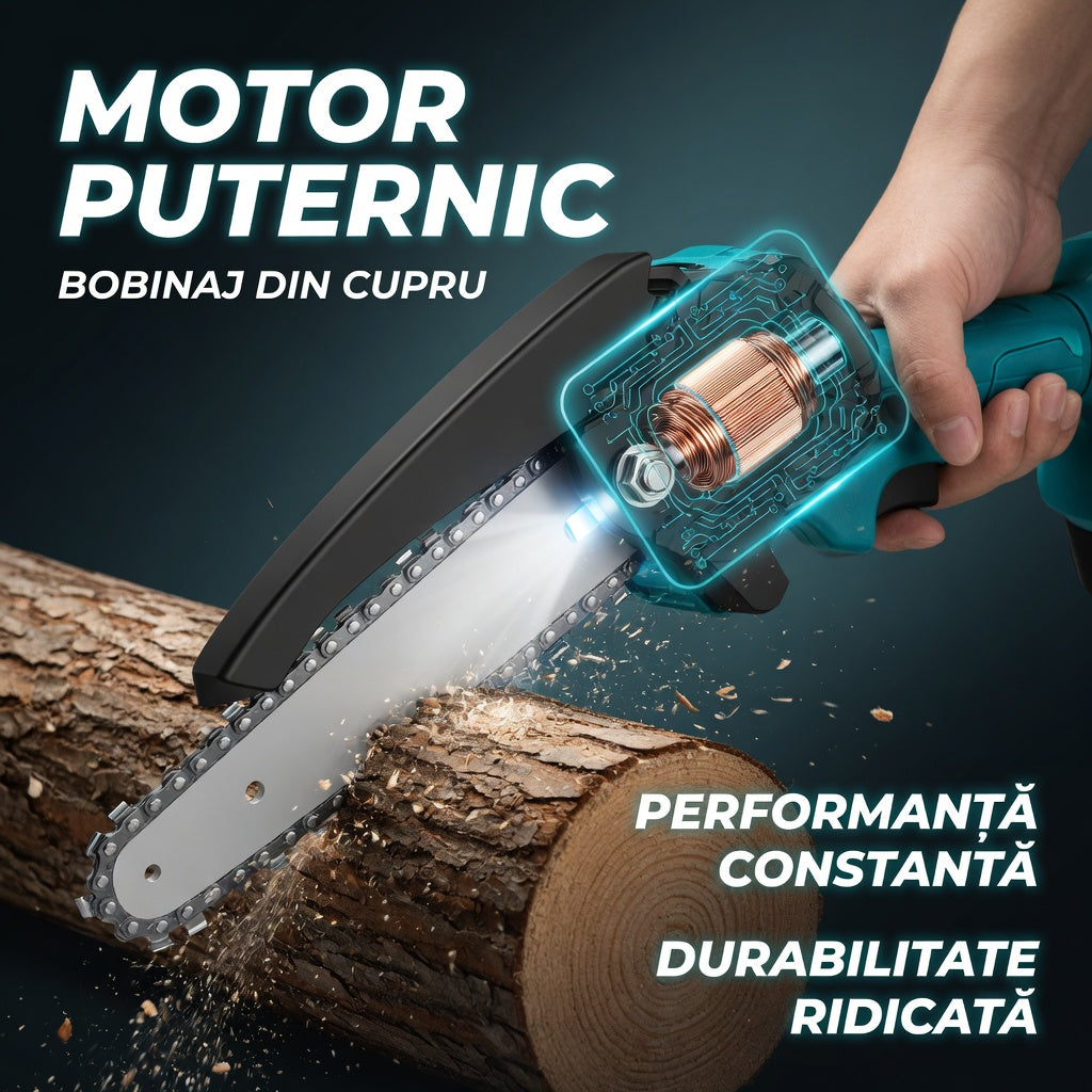 Drujba fierastrau fara fir 36V cu 2 acumulatori si lama 8 inch (20 cm)