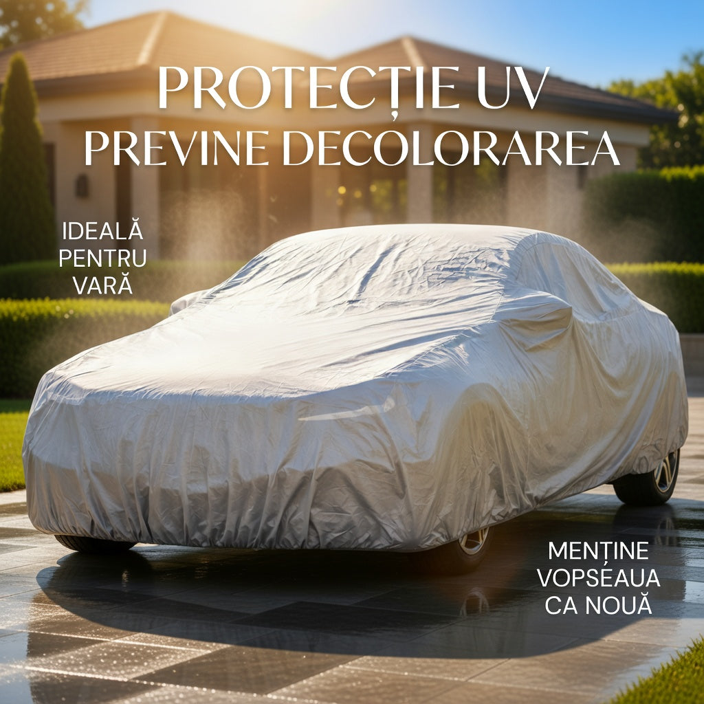 Husă/Prelata Auto Impermeabilă 530-550 cm cu Protecție UV și Fixare Sigură