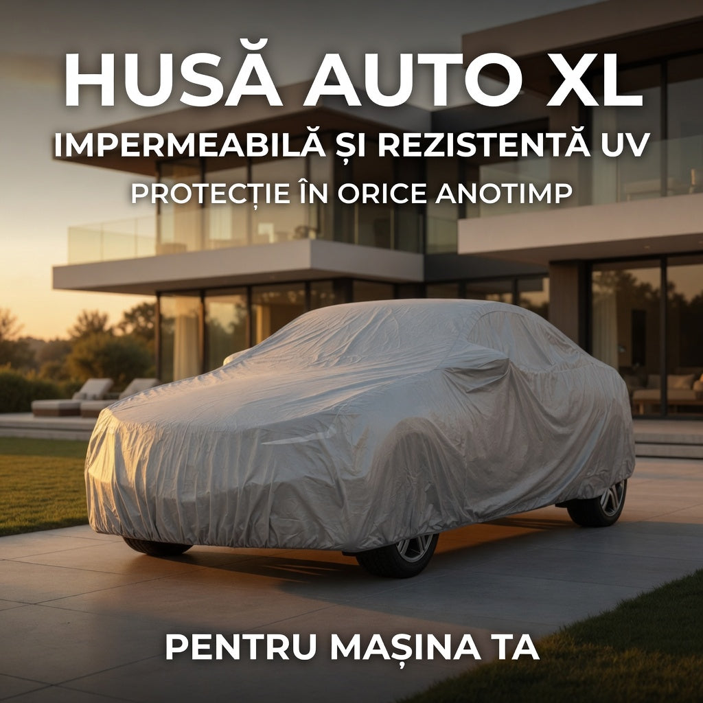 Husă/Prelata Auto Impermeabilă 530-550 cm cu Protecție UV și Fixare Sigură
