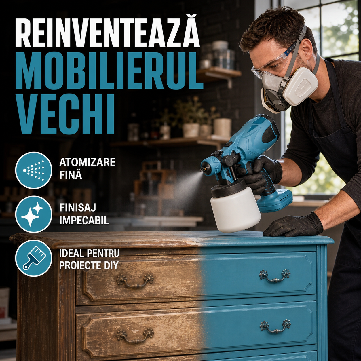 Pistol de Pulverizare Vopsea electric