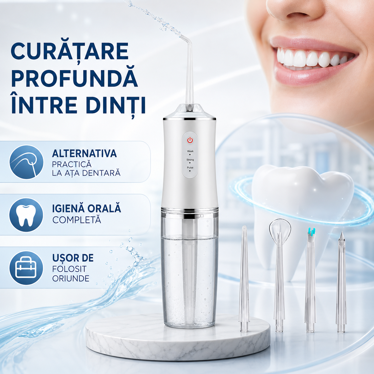Dispozitiv irigare dentară – irigator bucal cu jet de apă