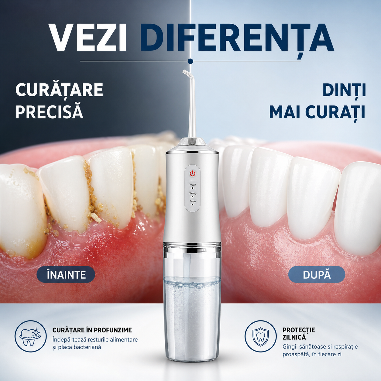 Dispozitiv irigare dentară – irigator bucal cu jet de apă