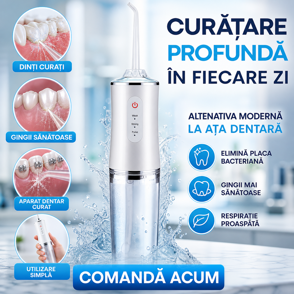 Dispozitiv irigare dentară – irigator bucal cu jet de apă