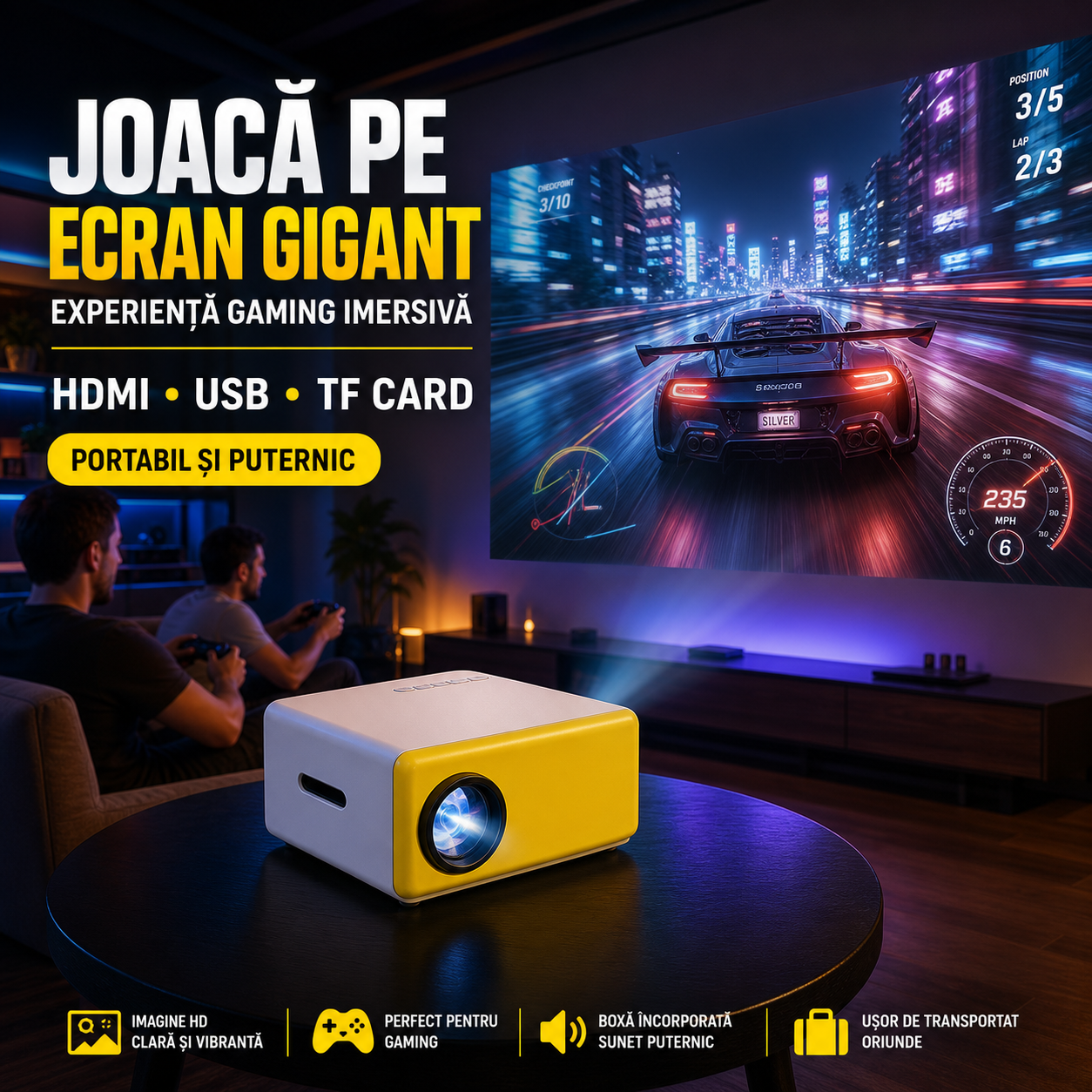Mini proiector LED Full HD – portabil