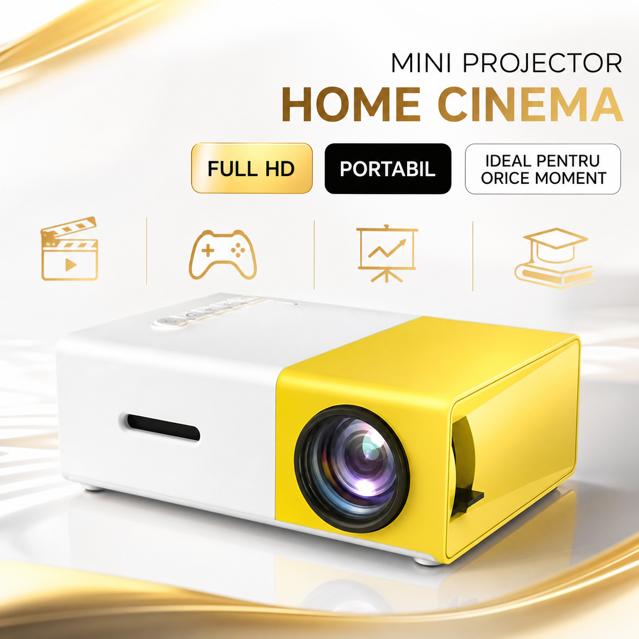 Mini proiector LED Full HD – portabil