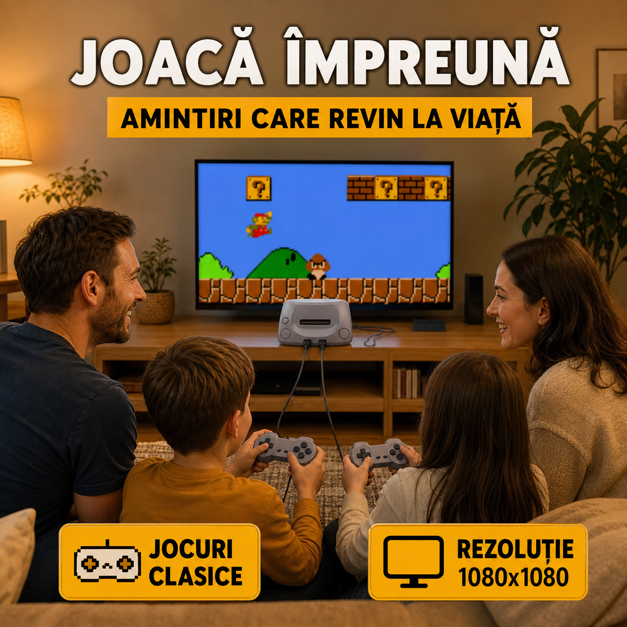 Consolă de jocuri Buxton Retro Game TV – 16 jocuri clasice incluse, conectare simplă la TV