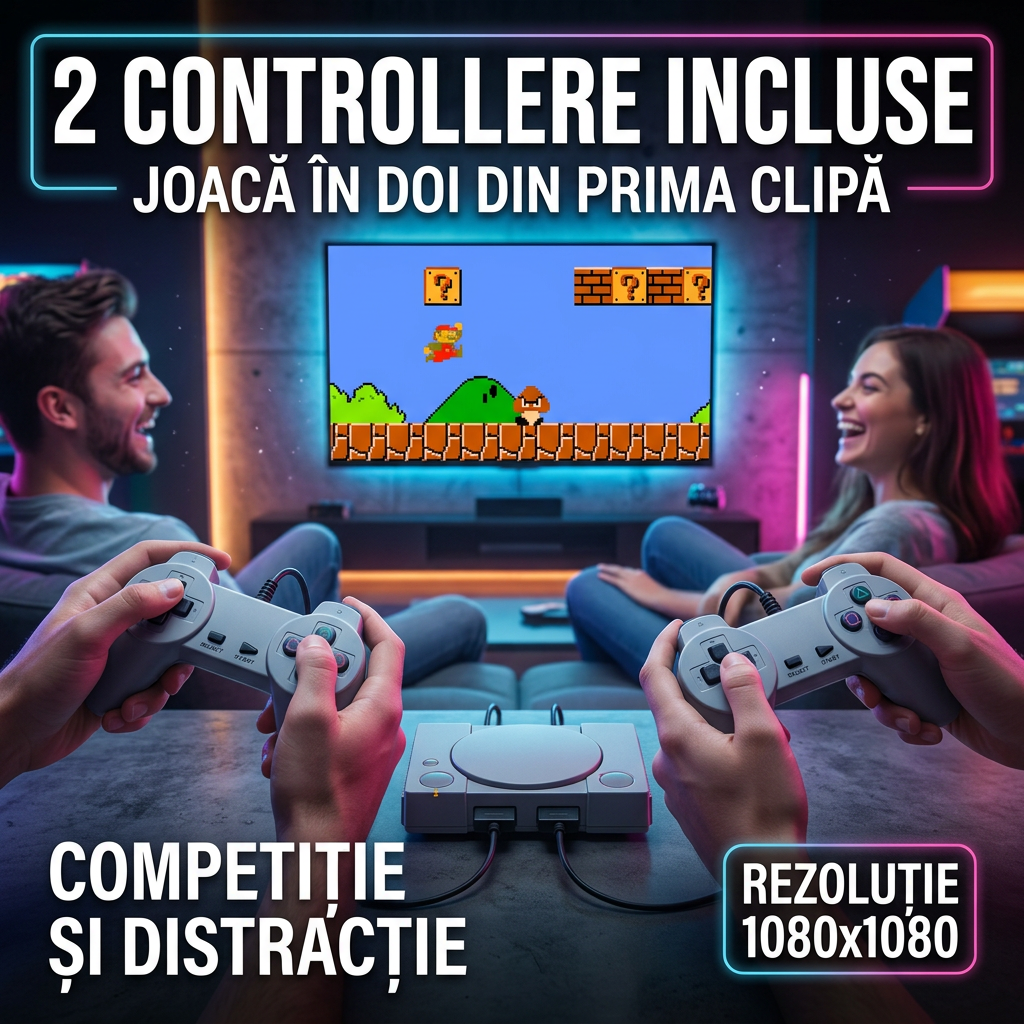 Consolă de jocuri Buxton Retro Game TV – 16 jocuri clasice incluse, conectare simplă la TV