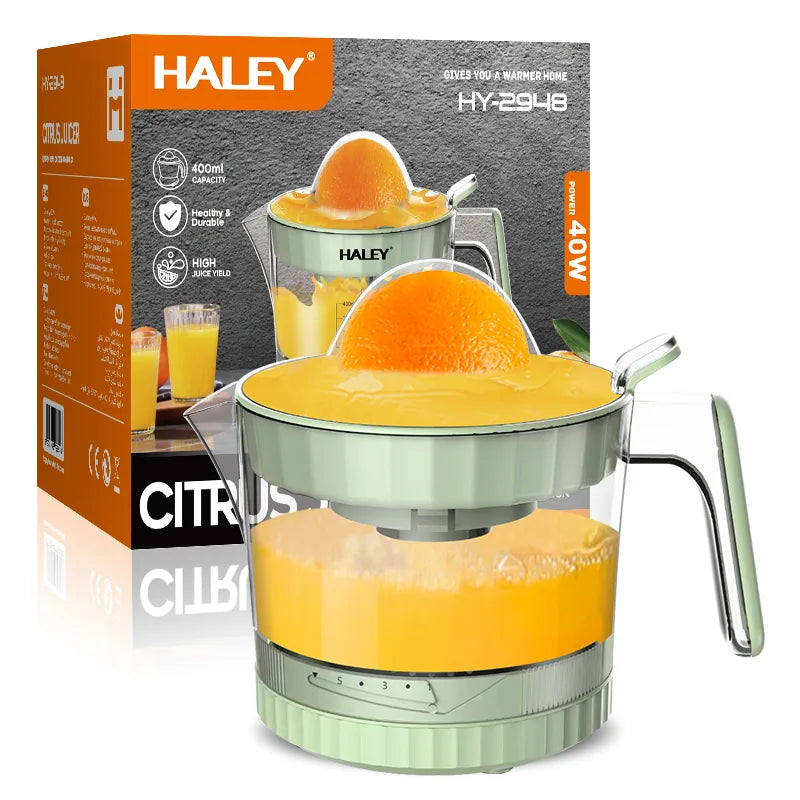 Storcător Electric de Citrice HALEY HY-2948, 40W, 400 ml, 5 Viteze, Rotație Bidirecțională, Pornire Automată