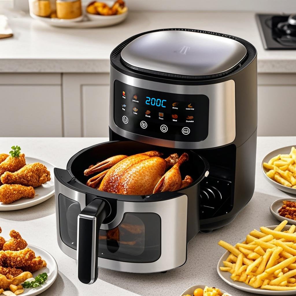 Friteuză cu Aer Cald AT PERFORMANCE, 8L, 2800W, Display Touch, 10 Programe, Negru