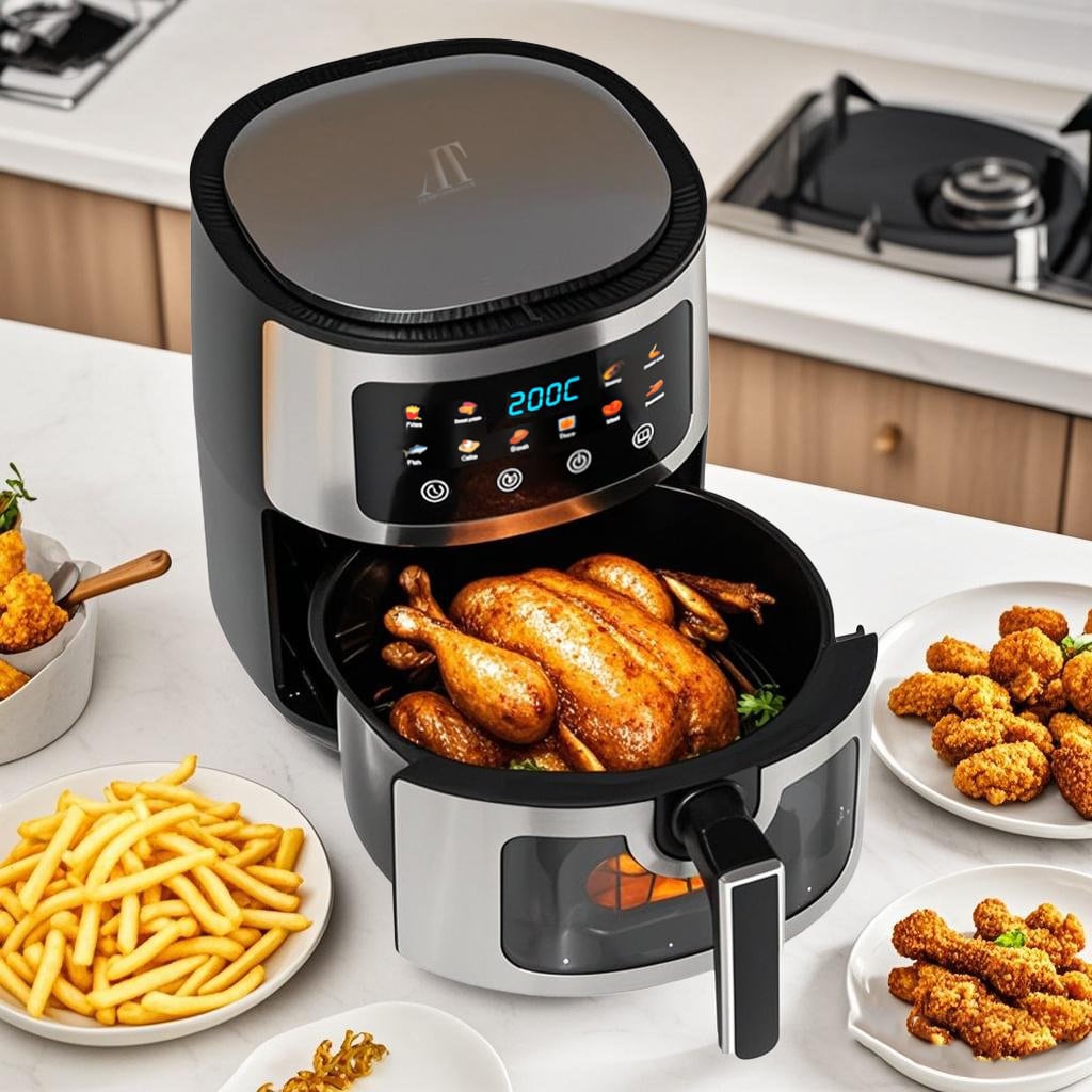 Friteuză cu Aer Cald AT PERFORMANCE, 8L, 2800W, Display Touch, 10 Programe, Negru