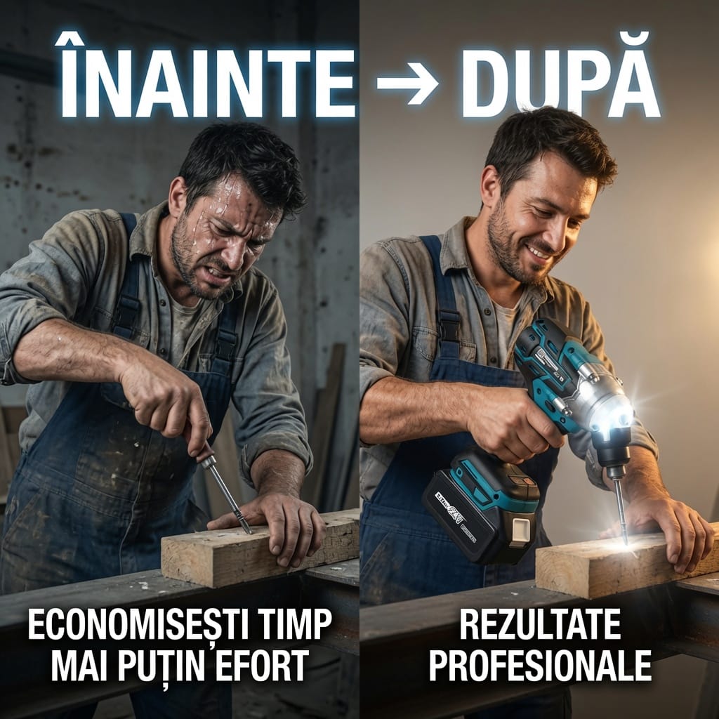 Masina de impact si insurubat 48V cu 2 acumulatori si 43 accesorii