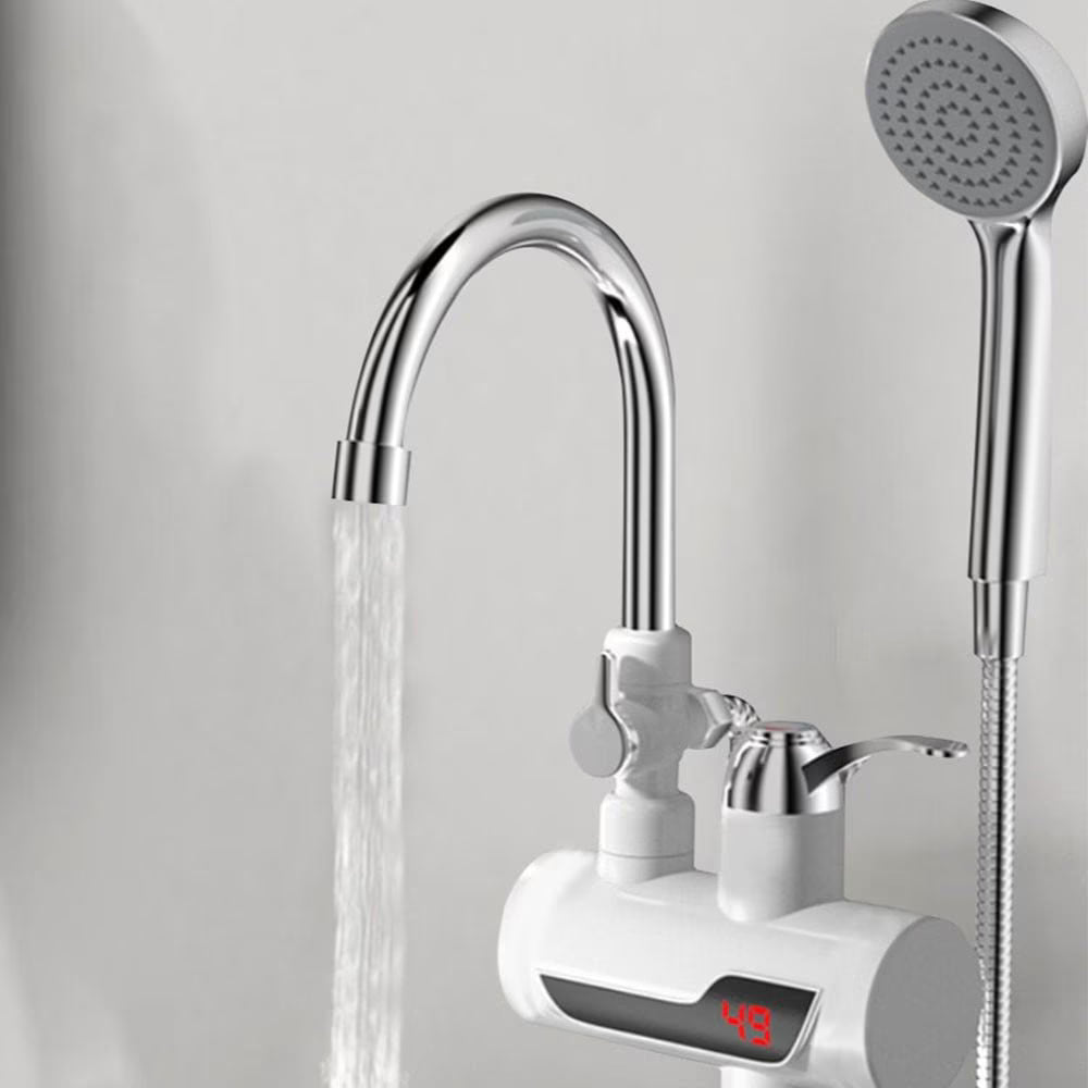 Robinet Electric pentru incalzit apa cu Dus si afisaj de temperatura - prindere pe chiuveta