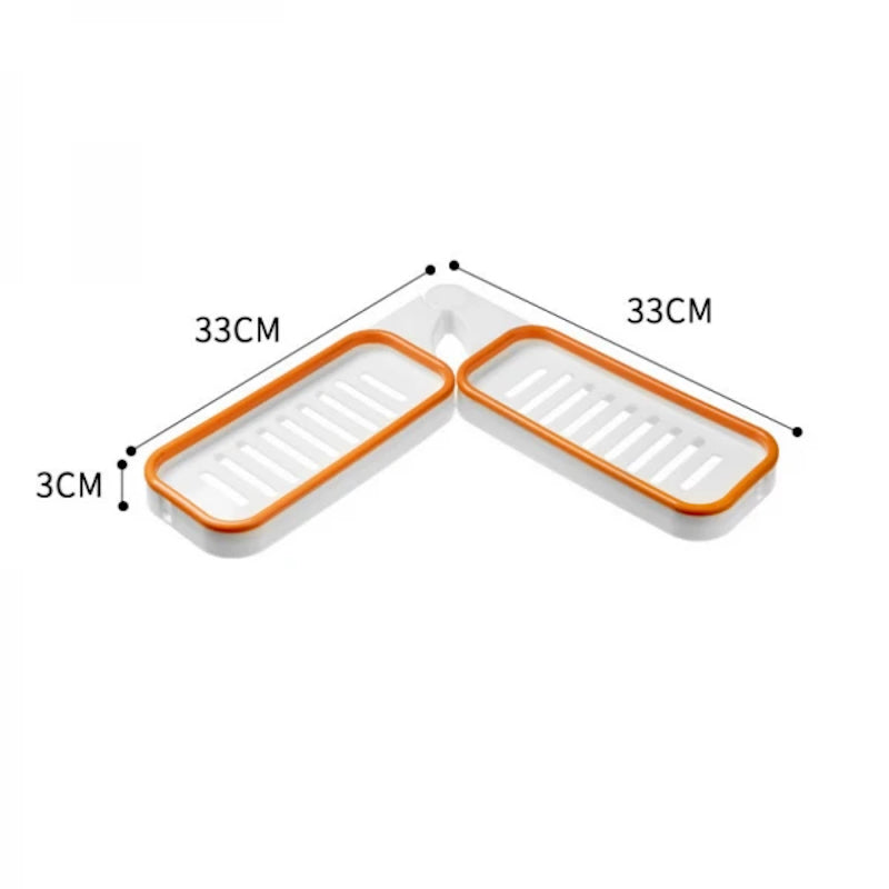 Suport dublu pentru baie, autoadeziv, rotativ 180°, gri