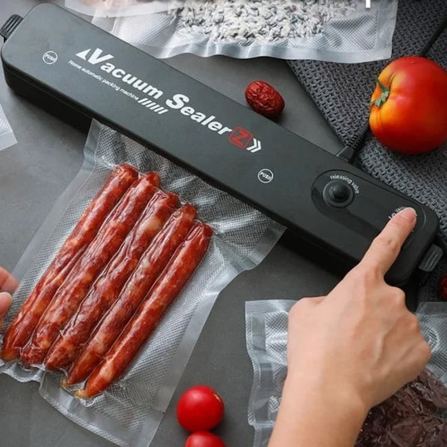 Aparat pentru vidare si sigilare pungi, Vacuum Sealer, portabil, negru