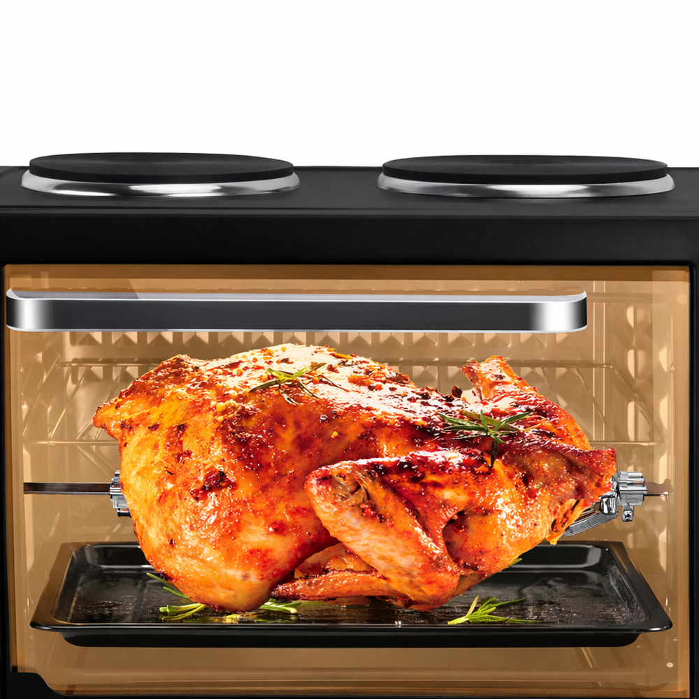 Cuptor Electric HALEY HY-5126, 48L, 2000W, cu Plită Dublă, Negru