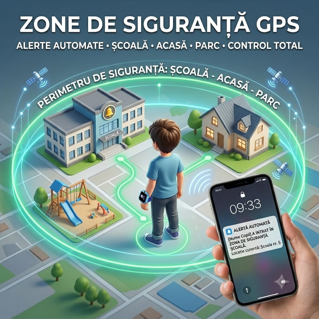 Ceas Inteligent pentru Copii cu GPS, LBS, SIM și Buton SOS, Compatibil Android/iOS