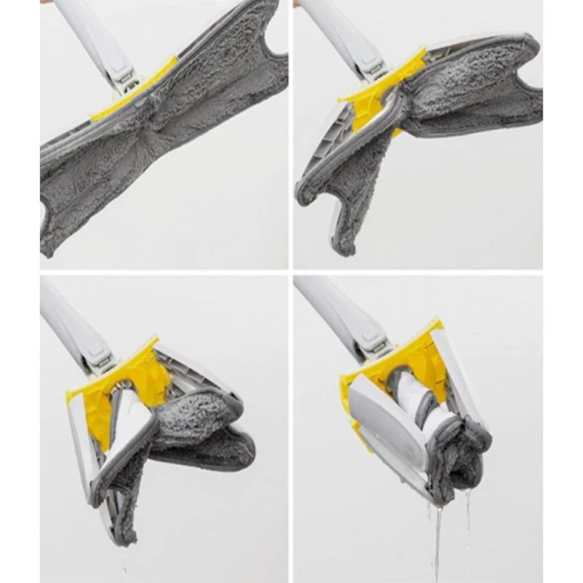 Mop cu burete din fibra si stoarcere tip x, brat extensibil si cap rotativ 360 grade