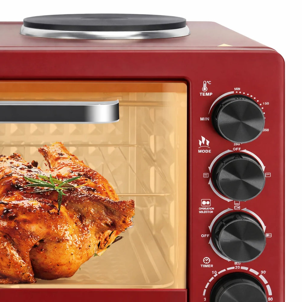 Cuptor Electric HALEY HY-5127, 48L, 2000W, cu Plita Dubla si Timer