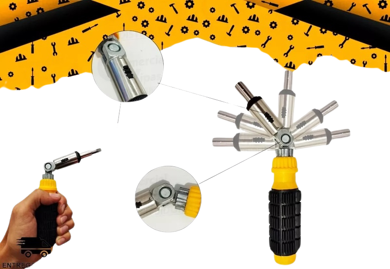 Set surubelnita cu clichet cu biti si chei tubulare, 44 piese