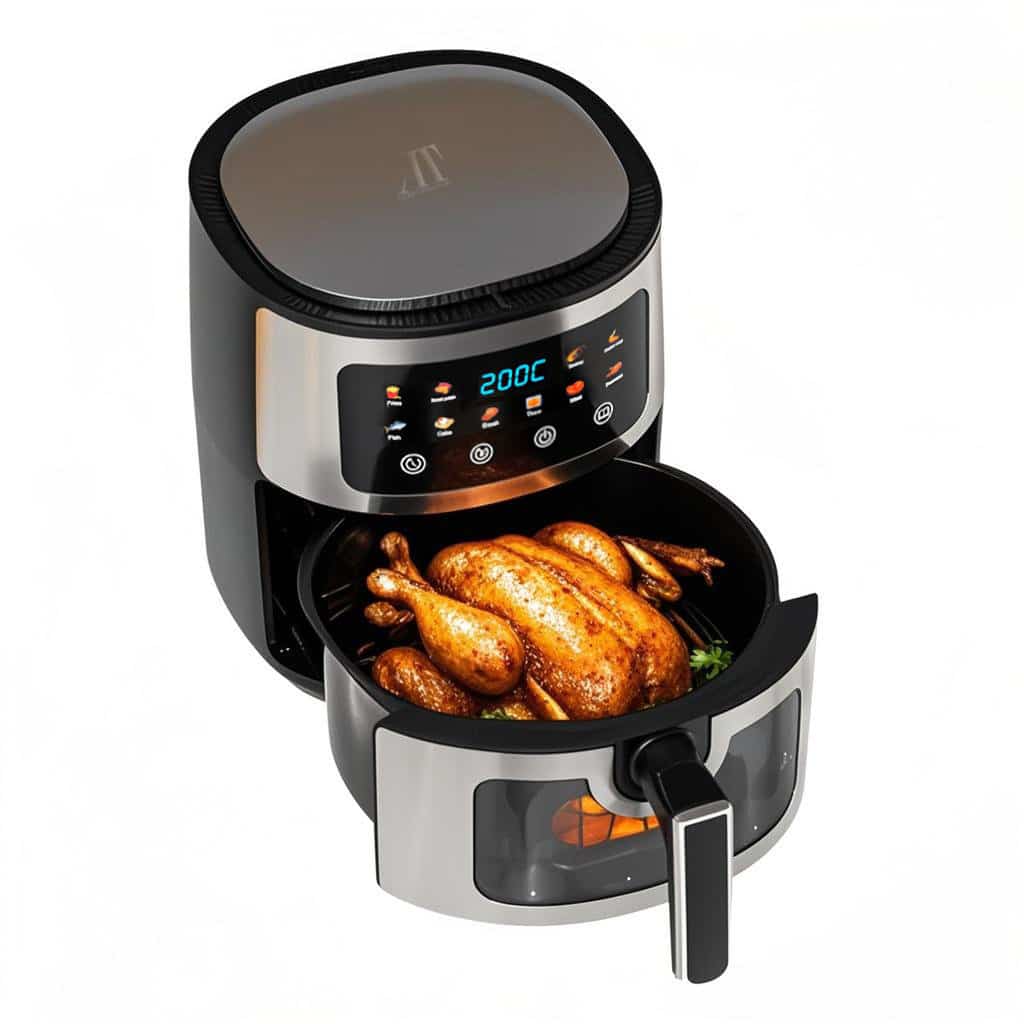 Friteuză cu Aer Cald AT PERFORMANCE, 8L, 2800W, Display Touch, 10 Programe, Negru