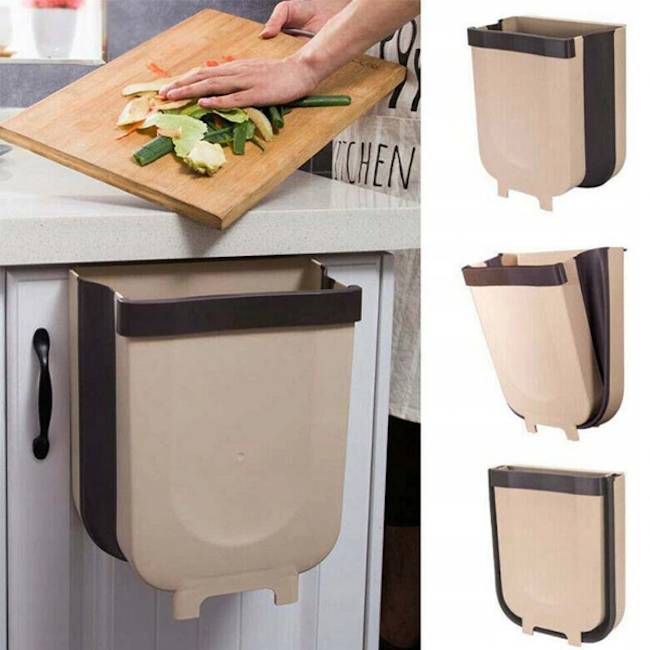 Cos de gunoi pliabil, pentru dulap, din plastic/silicon