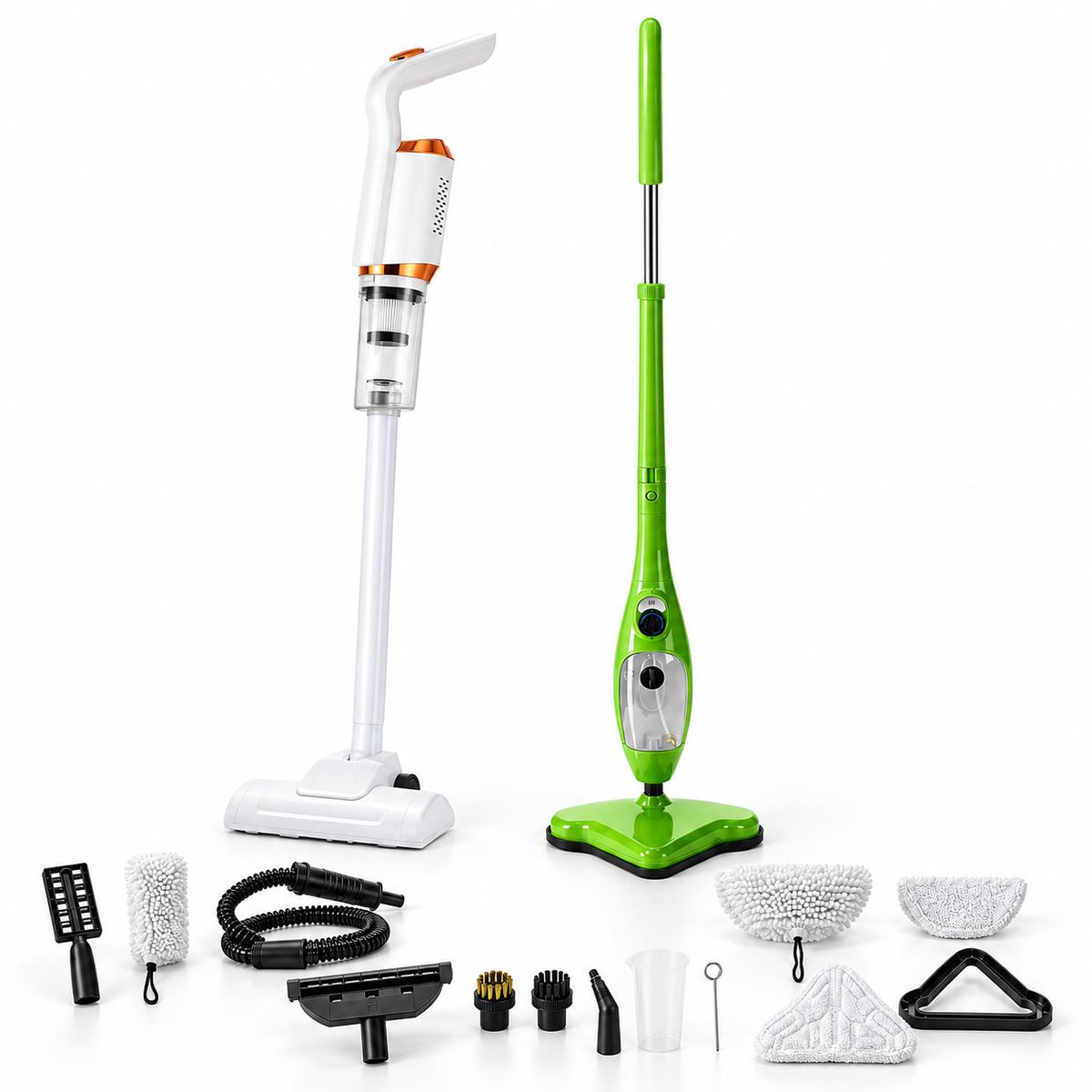 Pachet Curățenie în doi pași – Aspirator 3 în 1 + mop cu aburi Steam X5, 1300W, rezervor 400 ml