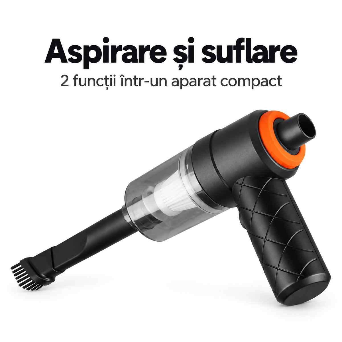 Mini aspirator portabil 2 în 1 pentru mașină și casă, 120 W, aspirare și suflare, fără fir, încărcare USB