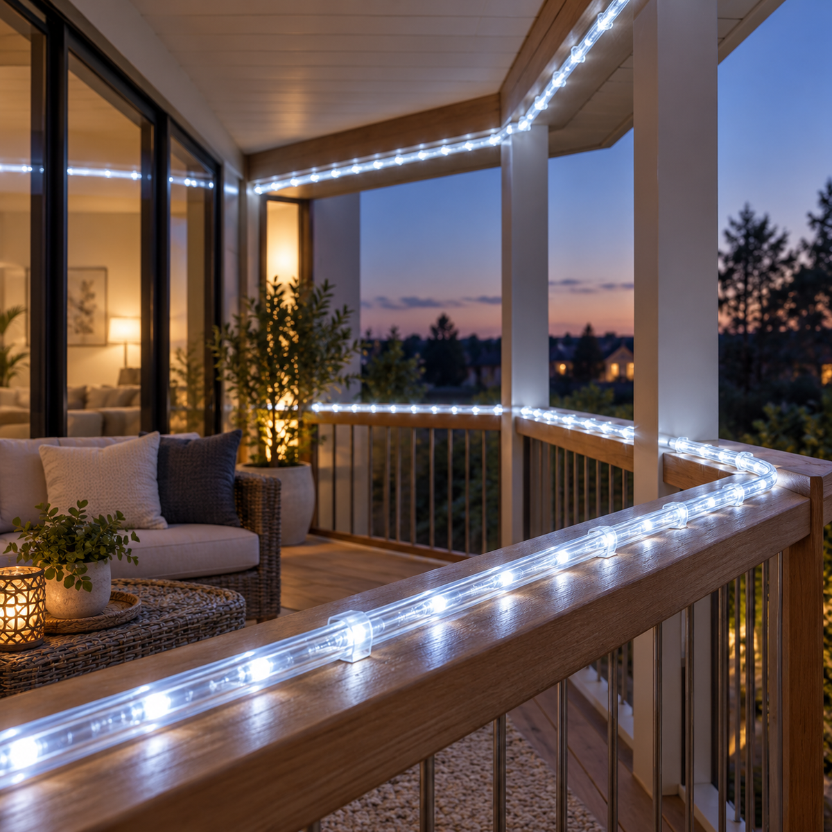 Instalație luminoasă tip furtun LED, 80 m, alb rece, flexibilă, pentru interior și exterior