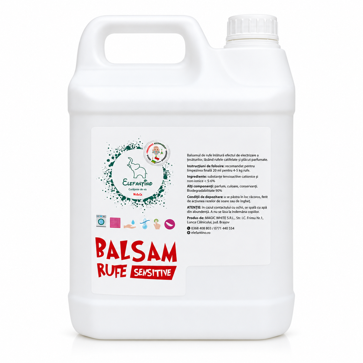 Balsam Rufe Sensitive White Elefantino 5L