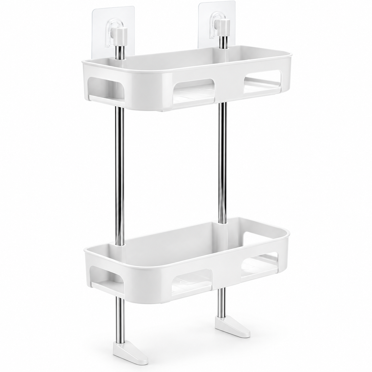 Raft organizator pentru baie, montare deasupra toaletei, 2 polițe, 58 × 30 cm
