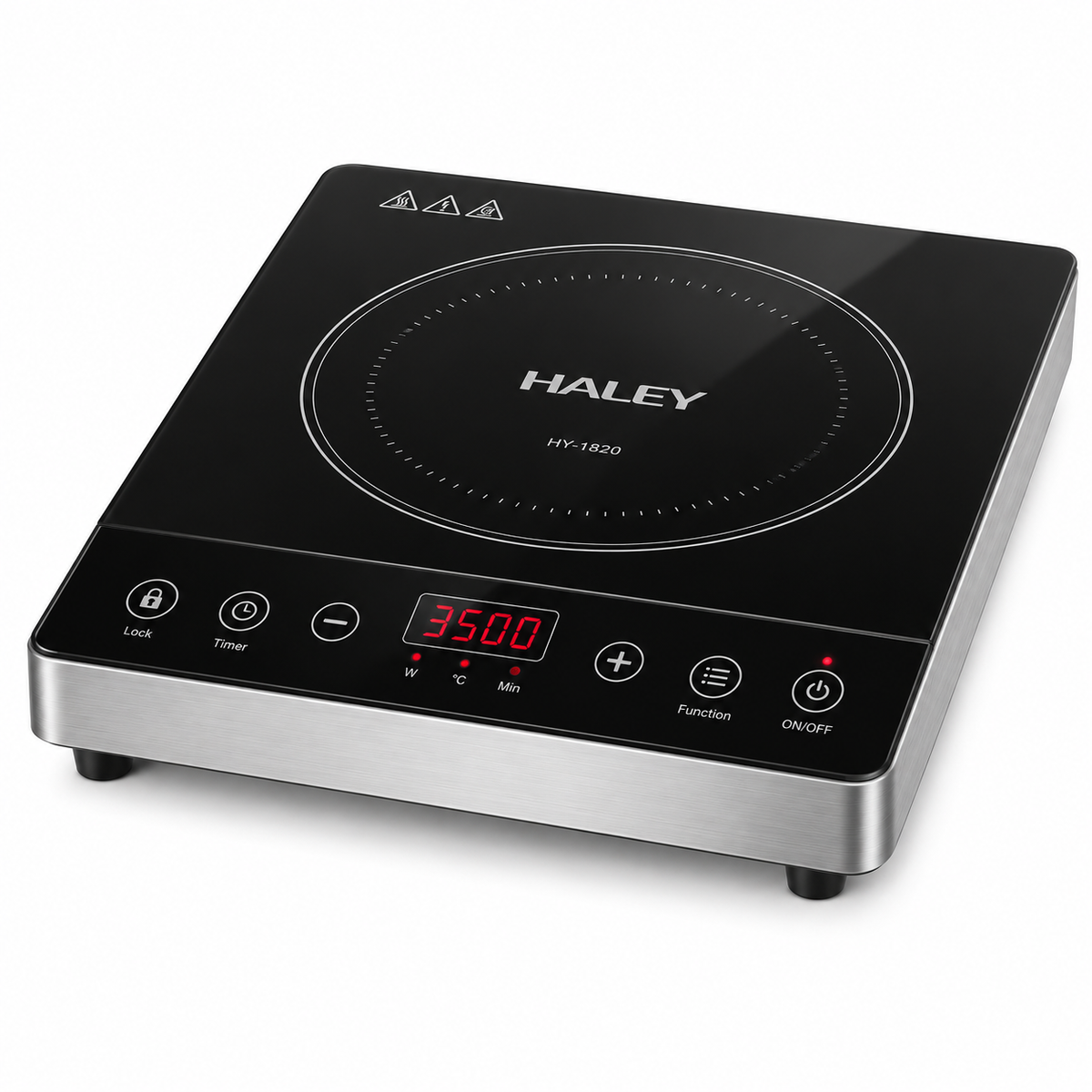 Plită cu inducție HALEY 3500W – Geam cristal negru, control tactil, timer și oprire automată