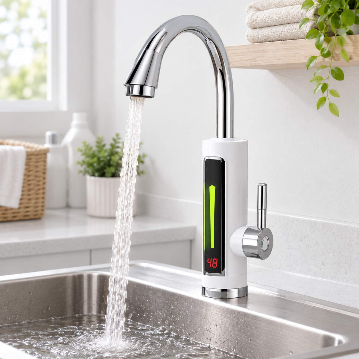 Încălzitor electric apă cu afișaj digital de temperatură și protecție la supraîncălzire