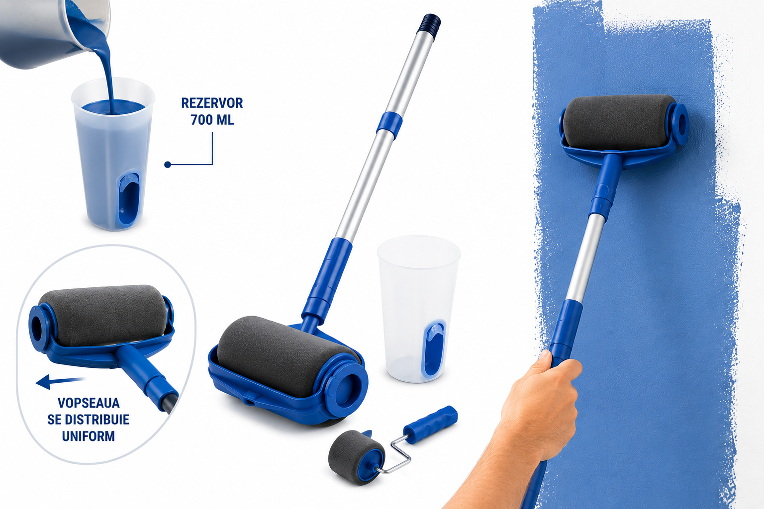 1+1 – Trafaleți cu Rezervor și Braț Extensibil, rezervor 700 ml