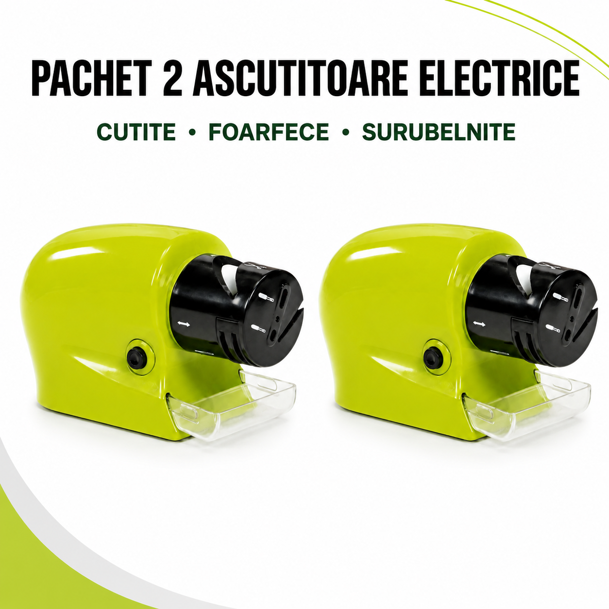 Pachet 2 Dispozitive Electrice Multifuncționale pentru Ascuțirea Cuțitelor, Foarfecilor și Șurubelnițelor