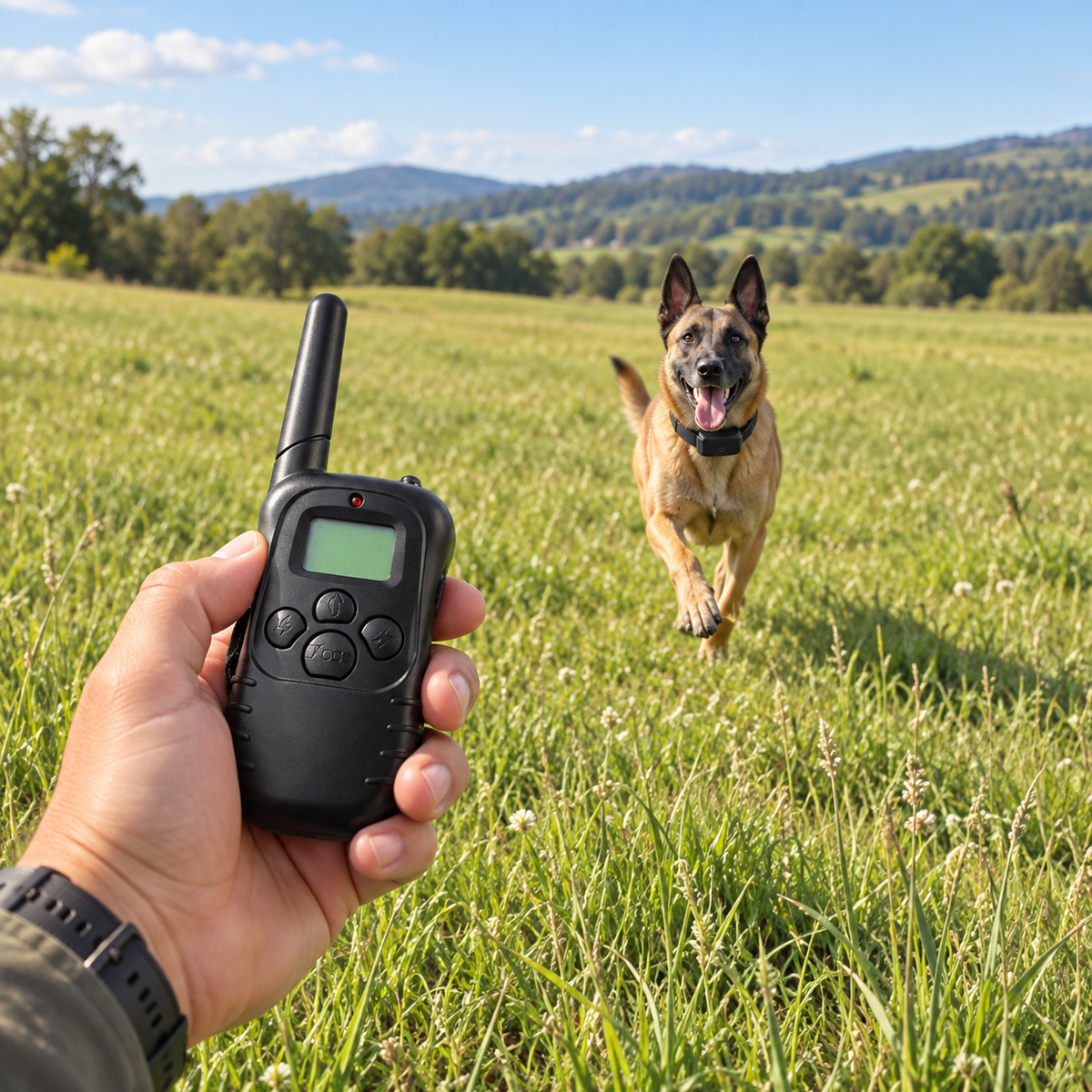 Zgardă Electronică pentru Dresaj Câini cu Telecomandă – 3 Funcții și Rază de Acțiune 1000 m