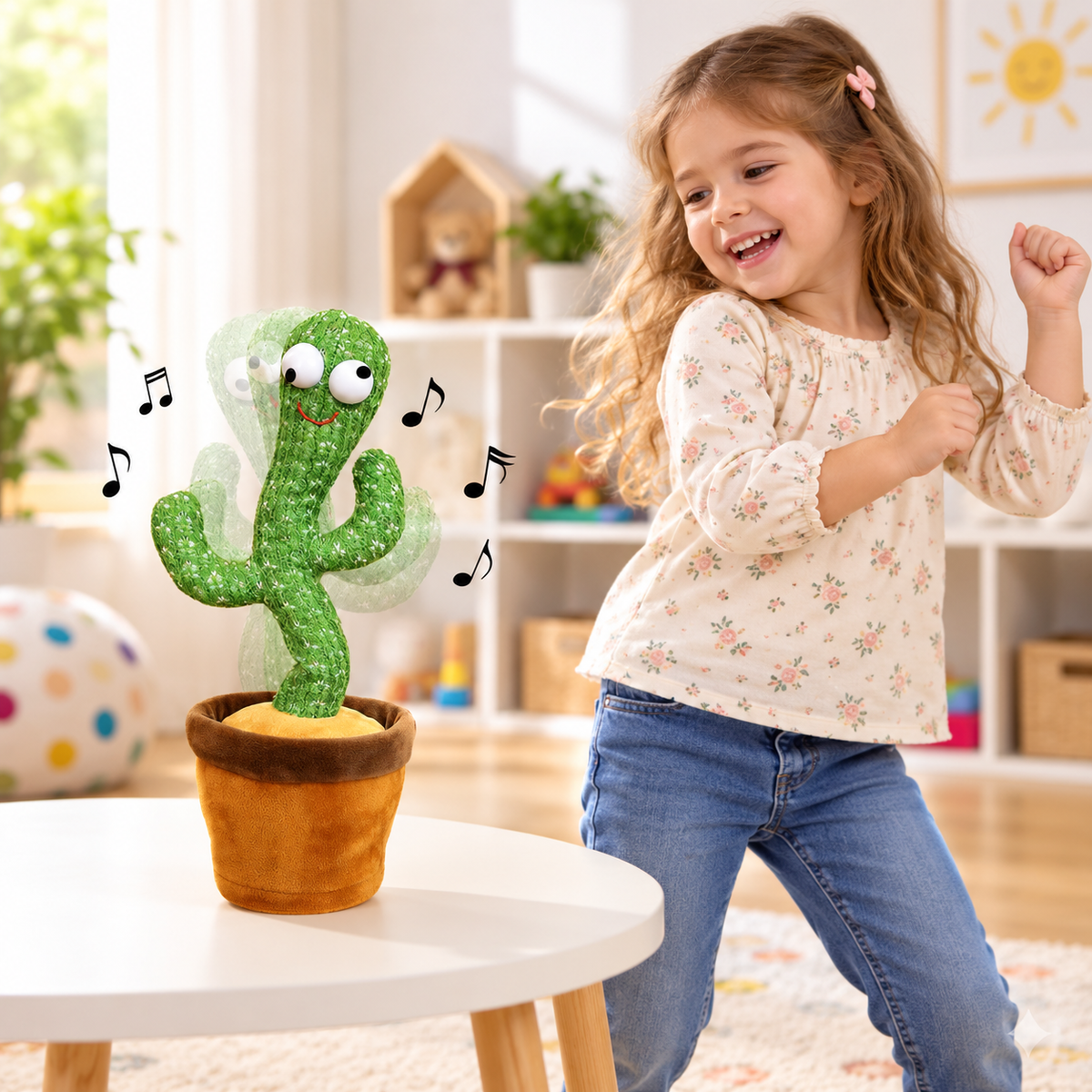 Jucărie Cactus Dansator și Vorbitor, cu Muzică și Funcție de Repetare, pentru Copii 3+ Ani