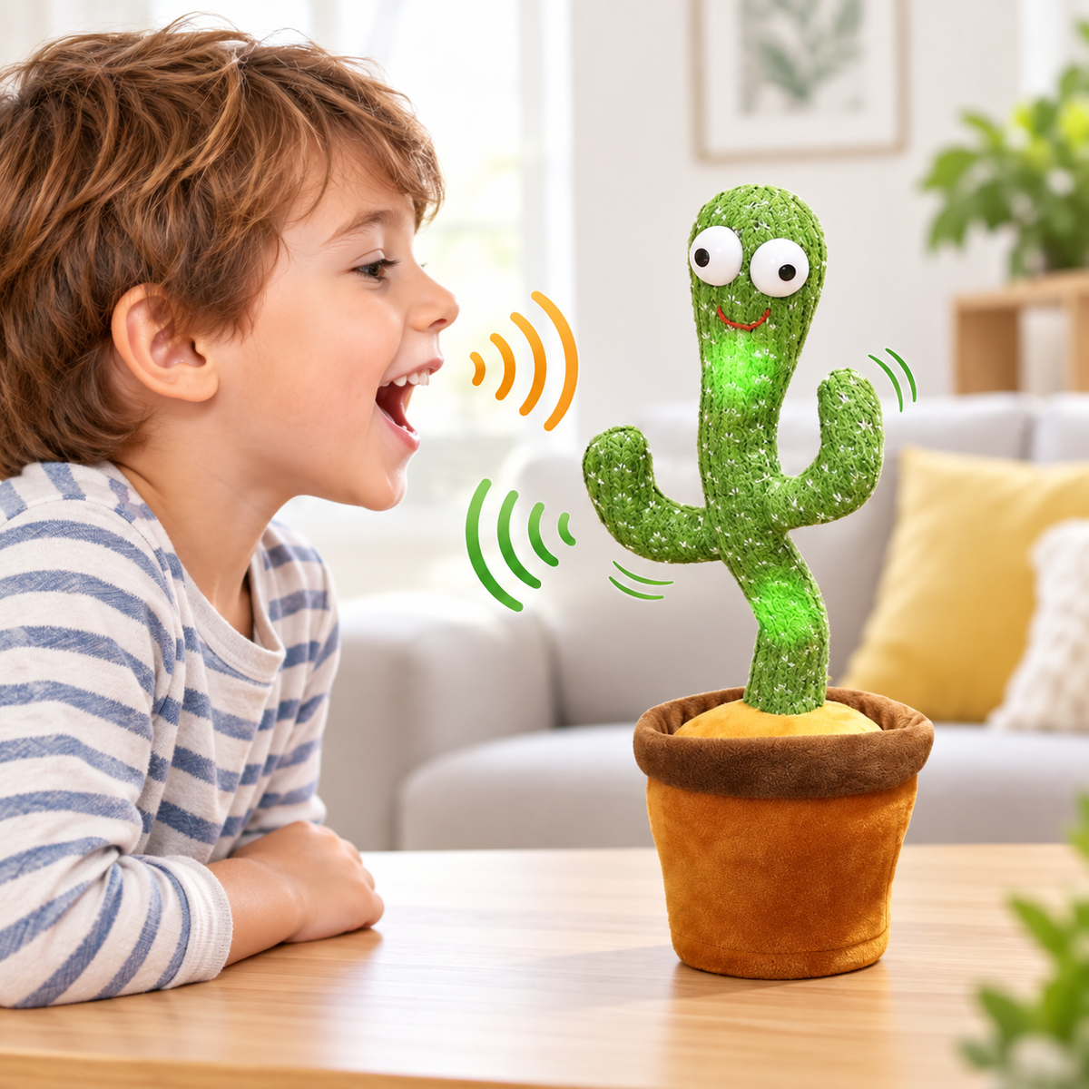 Jucărie Cactus Dansator și Vorbitor, cu Muzică și Funcție de Repetare, pentru Copii 3+ Ani