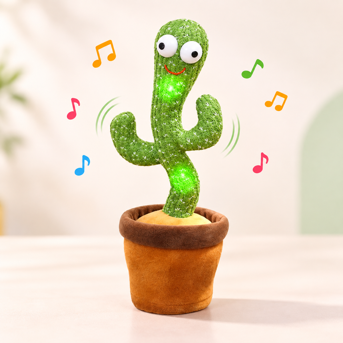 Jucărie Cactus Dansator și Vorbitor, cu Muzică și Funcție de Repetare, pentru Copii 3+ Ani