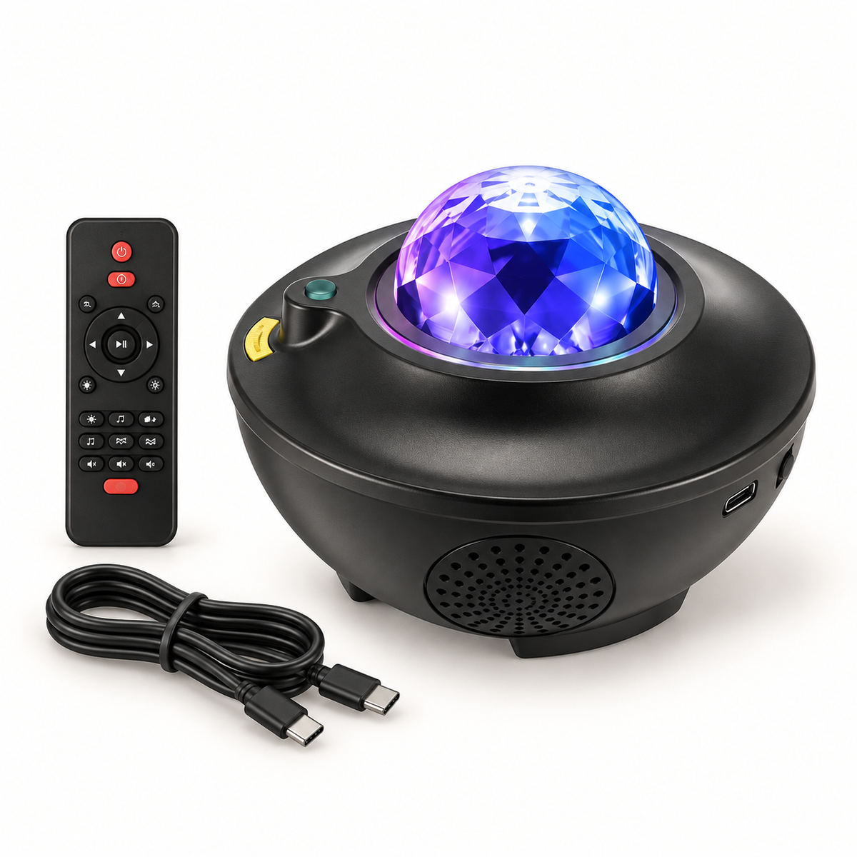 Proiector LED RGB Aurora și Stele, 21 Efecte, Bluetooth, Difuzor, Telecomandă și Timer